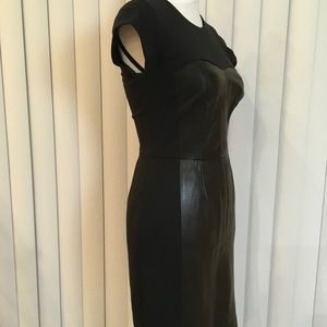 Rebecca Taylor 100% lamb leather Black mini dress